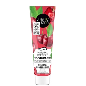 Organic Shop Cseresznye és gránátalma Minősített szuvasodás elleni fogkrém 100 g
